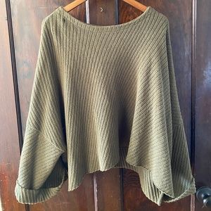 Free People Oversized Olive Green Sweater